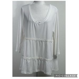 Weekend Suzanne Betro  Large Women's  Tunic Top Lace